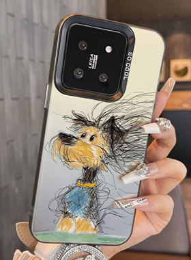 适用于小米15手机壳炸毛狗简约彩银10s高级感12spro外全包11ultra新款男女生13至尊版套12x超薄mi15