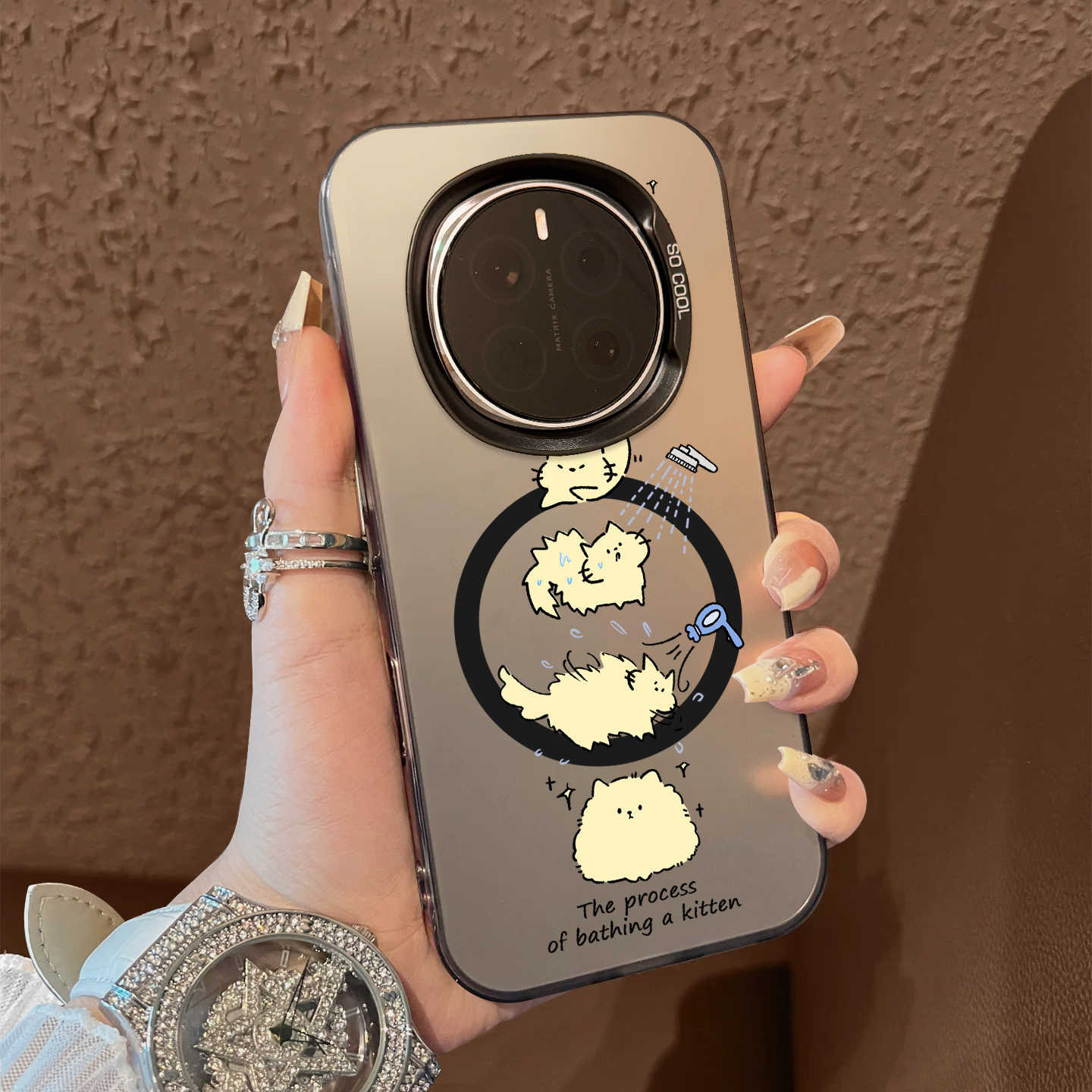 适用于荣耀magic7pro手机壳洗吹猫咪支架磁吸新品7男女款6pro全包防摔高级感保护套简约honormagic6