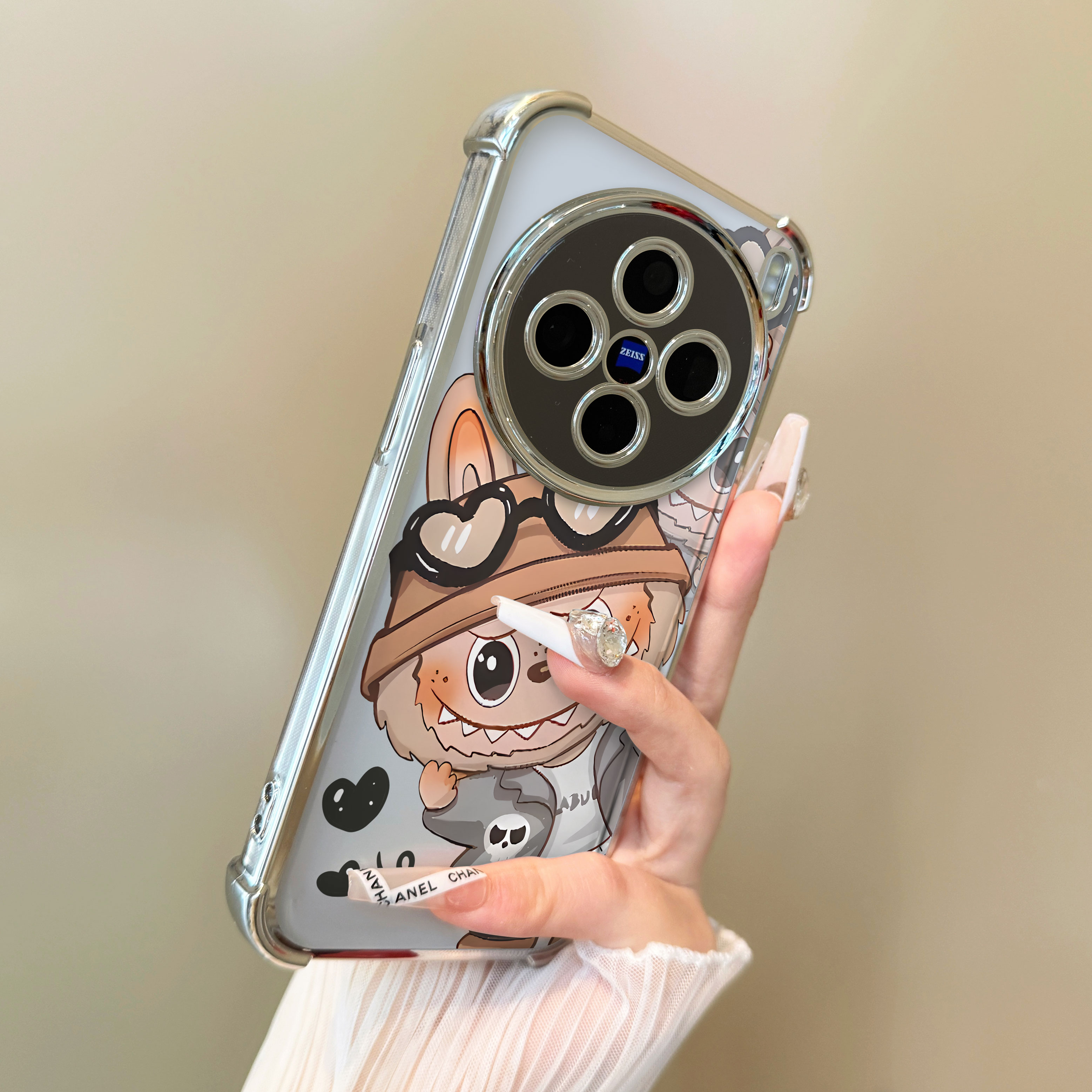 适用于vivox200promini手机壳比心拉布布四角防摔支架x100ultra新品x80男女款x90全包70简约60保护套x100