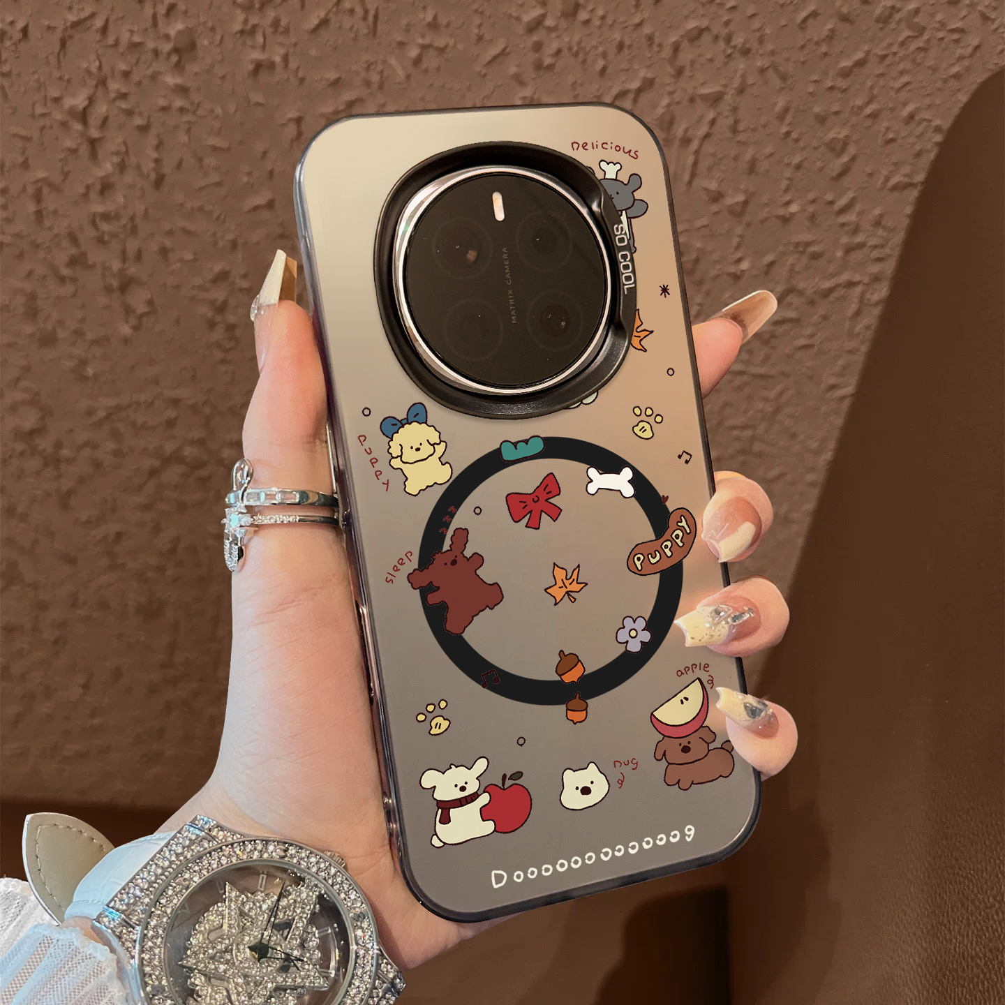 适用于荣耀magic7pro手机壳松果音符狗狗支架磁吸新品7男女款6pro全包防摔高级感保护套简约honormagic6