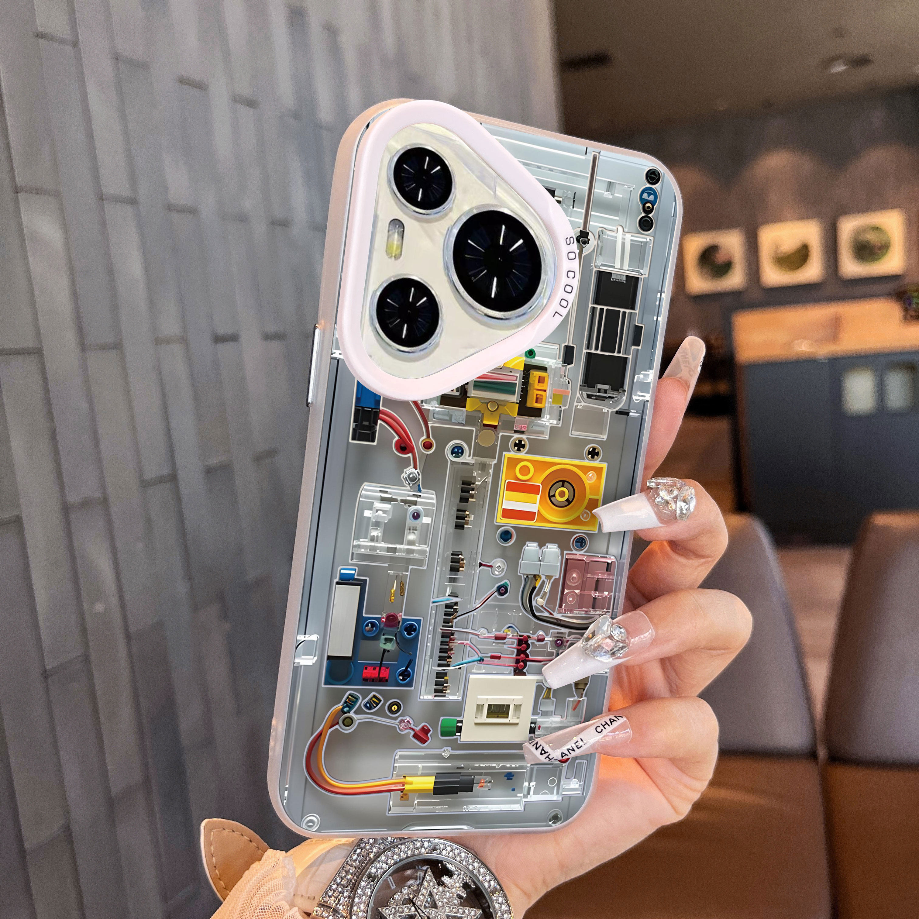 适用于华为pura70pro十手机壳高级感内部结构p60art简约p40 彩银p50e