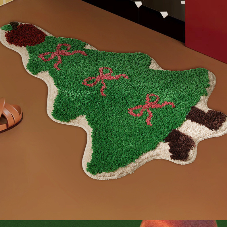 圣诞节装饰地垫浴室吸水地毯