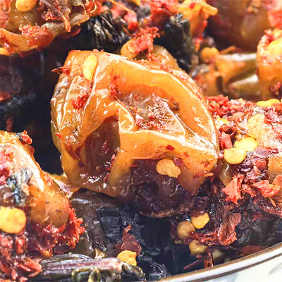 手打酸枣粒手工制作辣紫苏青酸