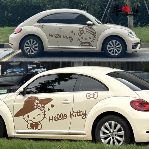 车炮儿定制kitty猫卡通车贴