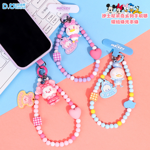 正版 迪士尼米奇米老鼠串珠手机链情侣小挂饰钥匙扣手腕挂绳包挂件