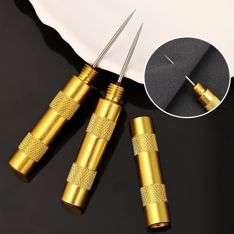 手工牛皮DIY带帽金属柄锥千枚通迷你锥子带帽特尖锥子皮革锥扩孔