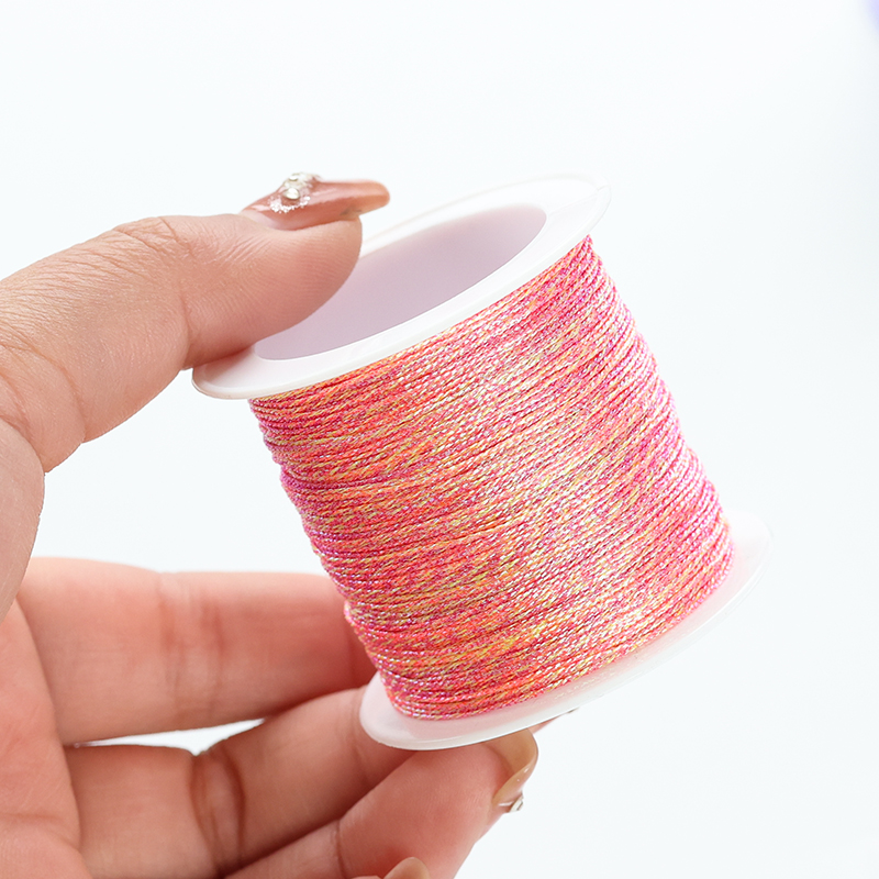 手工编织金银线炫彩线串珠手链戒指DIY材料6股缎染幻彩线刺绣玉线