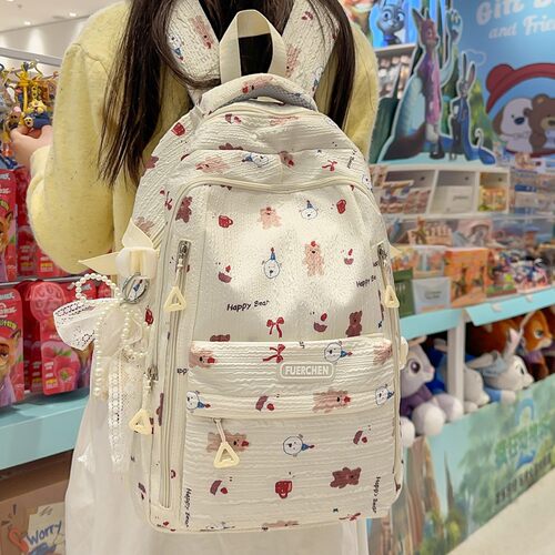 高颜值书包女日系中学生大容量女大学生双肩 韩系ins风高中生背包