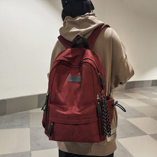 日系校园简约百搭双肩包女高中学生初中生上课书包大容量背包男潮