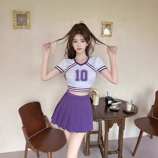 女团同款拉拉队比赛演出服足球宝贝舞蹈表演服学生运动会团体服