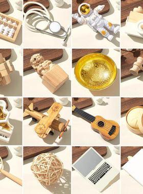 宝宝周岁礼抓周用品单件现代风实木抓阄道具男女孩仪式感生日布置