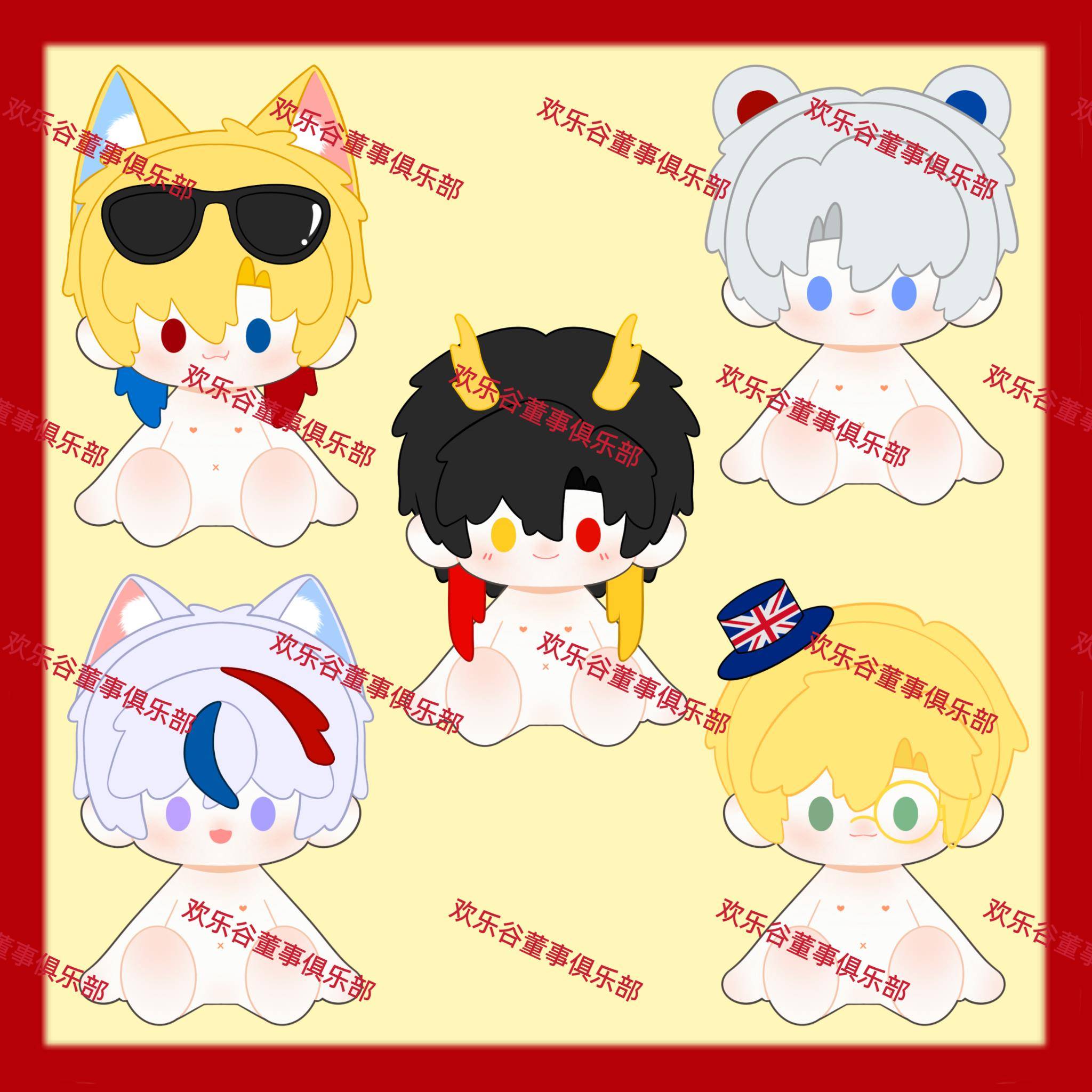 现货国拟五常!正版原创country humans ch美瓷英法俄40cm棉花娃娃