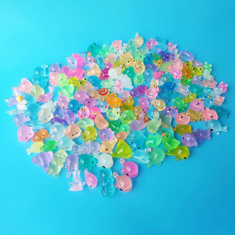 夜光海洋动物海豚海豹海狮海龟章鱼水族鱼缸小摆件迷你玩偶小模型