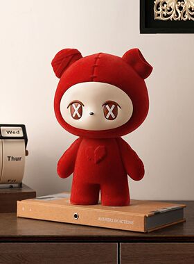 贝汉美创意潮流补丁熊暴力熊摆件潮玩公仔客厅桌面装饰品生日礼物