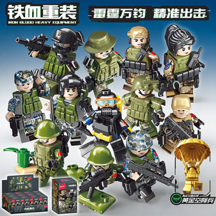 森宝新款铁血重装雷神突击队积木人仔男孩子6+拼装乐趣高玩具礼物