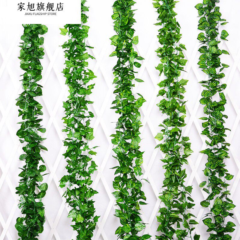 假爬藤植物仿真室外天花板子包柱子悬吊式天花板装饰店铺绿腾塑胶