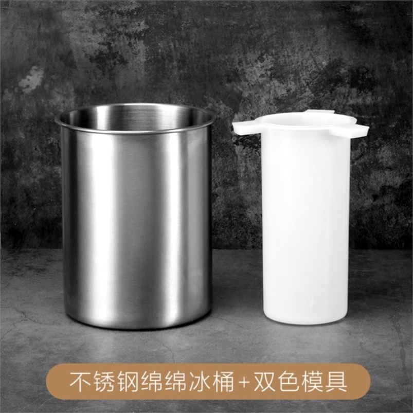 加厚不锈钢绵绵冰桶直身筷筒奶茶雪糕店冷冻模具用无耳直身小圆桶