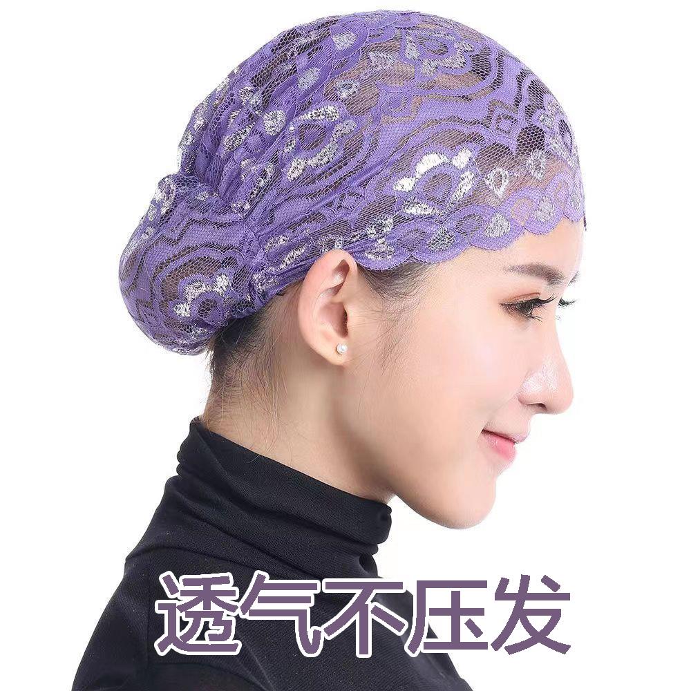 现货速发晚上防睡觉不压头发神器保持发型不乱固定发网弹力蕾丝帽