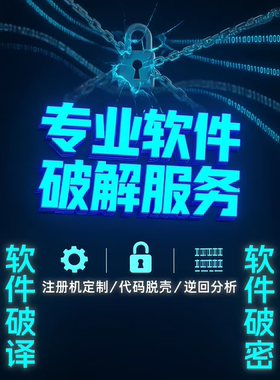 专业软件破解服务｜注册机定制｜软件脱壳｜逆向分析｜软件破密