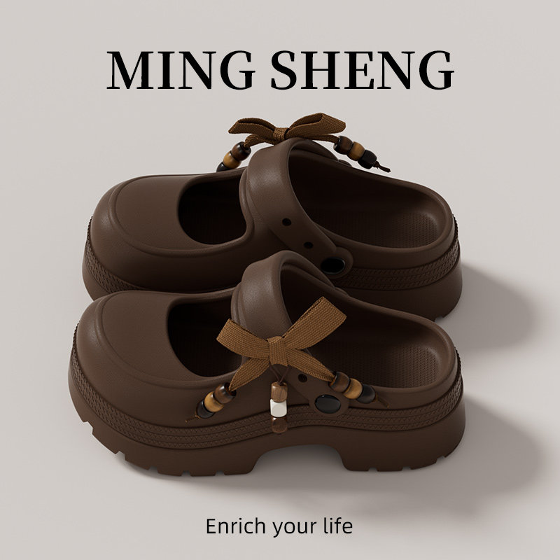 玛丽珍EVA防滑厚底增高洞洞鞋
