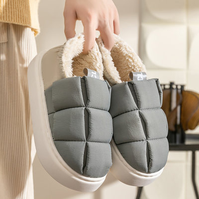 包跟棉拖鞋男士冬季保暖防水简约