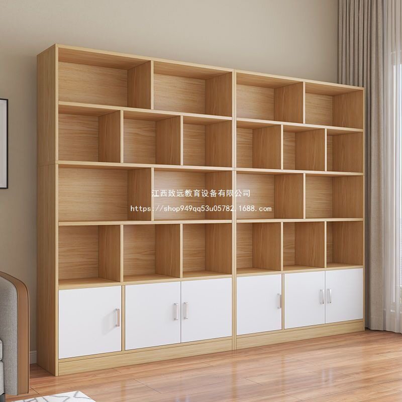 置物架落地整墙储物柜多层家用书架书柜一体靠墙客厅收纳柜人造板