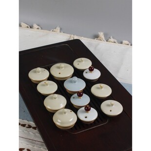 米黄汝窑功夫茶具套装陶瓷茶壶冰花开片茶壶盖子轻奢家用配件