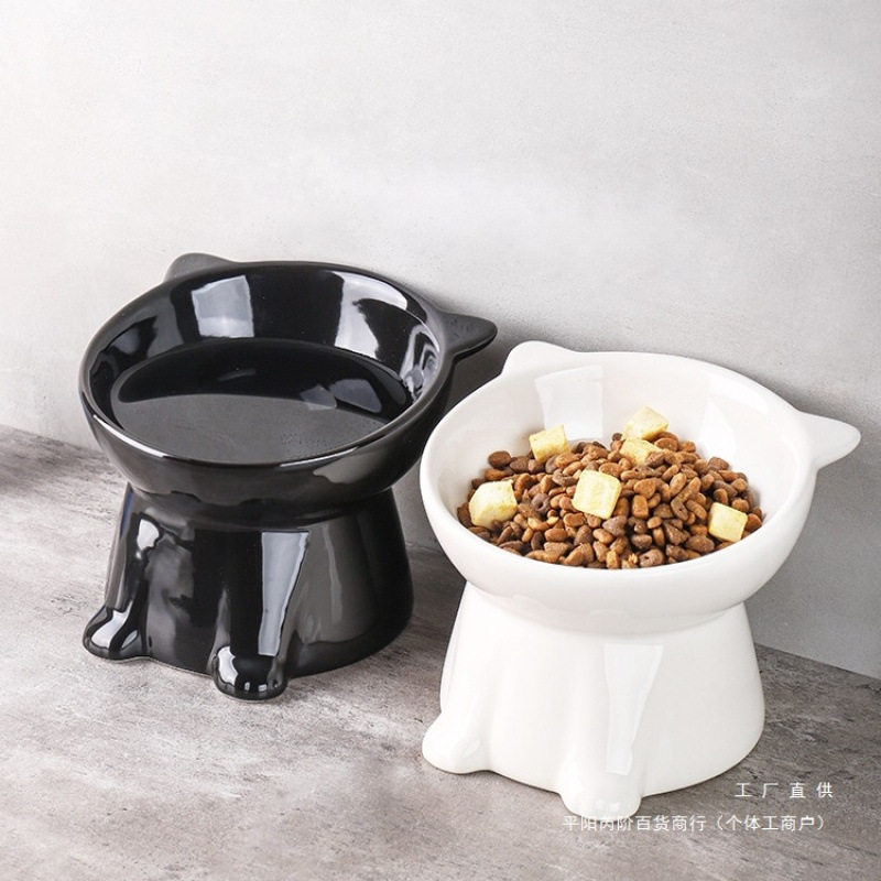 可爱猫碗陶瓷黑色水碗斜口猫咪碗猫食盆宠物碗可爱猫狗碗防黑下巴,宠物/宠物食品及用品,猫狗碗/慢食碗,淘宝优惠券,粉丝福利购,淘宝优惠卷