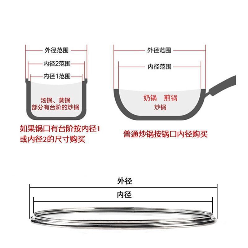 锅盖钢化玻璃盖不锈钢炒锅盖子平底锅盖通用炒菜锅盖子部不粘锅盖