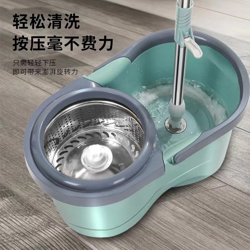 拖把清洁手压拖把桶套装免手洗旋转甩干墩布干湿分离可拆洗双驱动