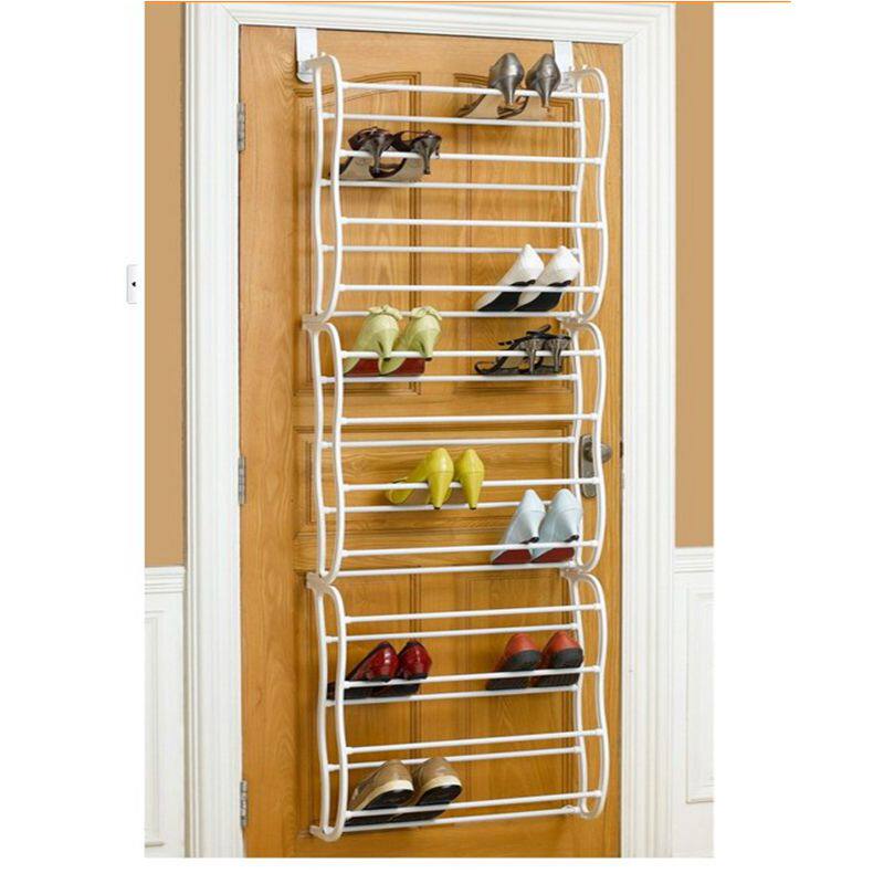 创意门后鞋架墙壁挂式收纳组装简易多层铁艺鞋架可拆4 8 12层