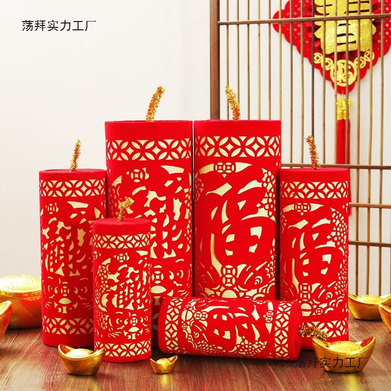 春节装饰坐炮场景布置商场酒店橱窗用品道具炮竹炮仗元旦新年摆件