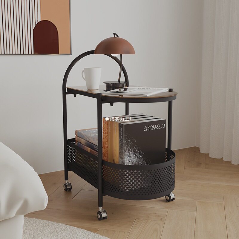 茶几创意置物收纳带轮小推车架子轻奢沙发床边柜可移动网红小边几