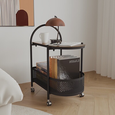 茶几创意置物收纳带轮小推车架子轻奢沙发床边柜可移动网红小边几