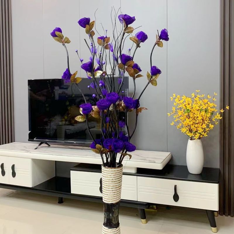 仿真花客厅摆件落地假花装饰花干花花束插花玫瑰花永生新房