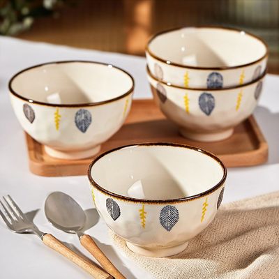 日式碗碟套装家用新款釉下彩2024餐具陶瓷米饭碗汤碗千叶面碗组合