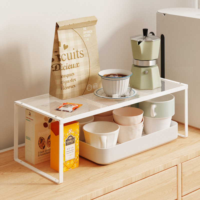 厨房分层置物架桌面台面橱柜内隔层隔板水杯水壶碗盘锅具收纳架无