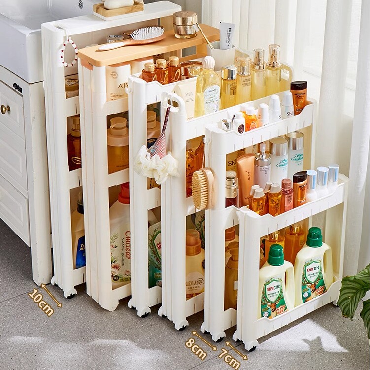 10cm厨房夹缝隙收纳置物架带盖冰箱侧边洗衣机缝隙超窄收纳振尾荣