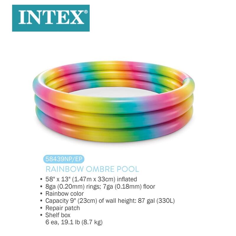 intex 58439 三环充气水池球池儿童游泳池家庭婴儿沙池澡浴盆