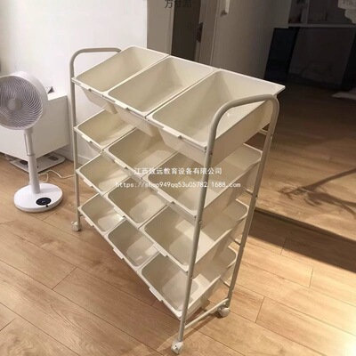 多层儿童玩具收纳架置物架大容量收纳柜宝宝收纳推车架子储物客厅