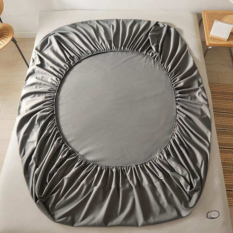 纯棉床笠单件床罩席梦思保护套防尘薄乳胶纯色防滑加高床垫