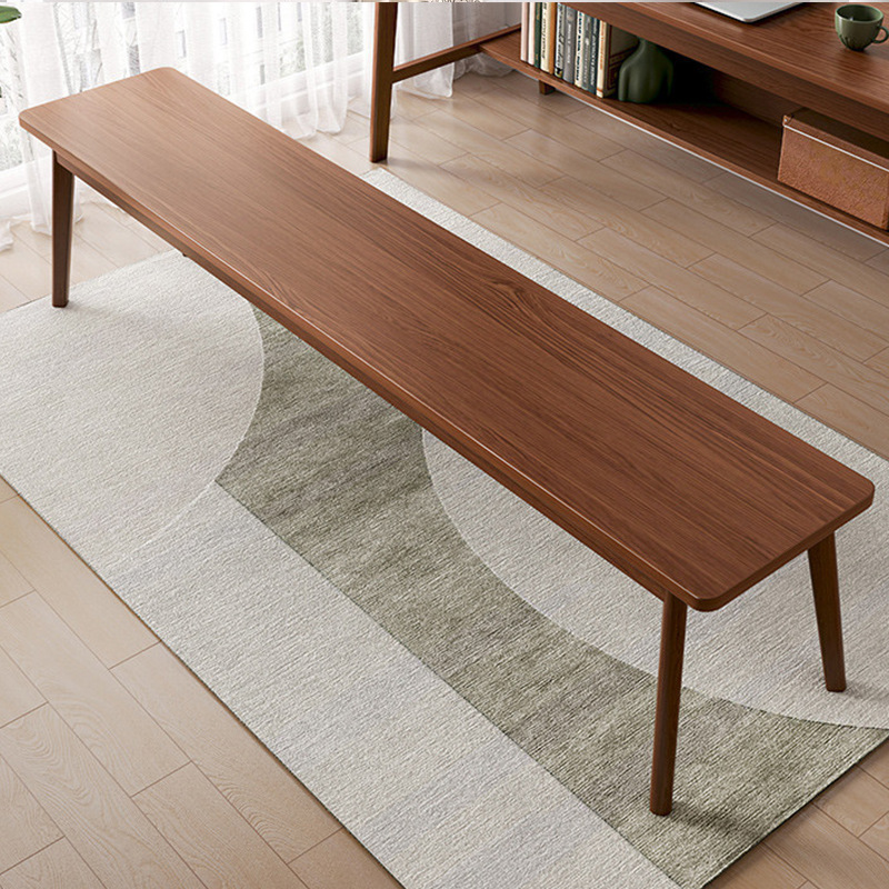 长条凳换鞋凳家用简约胡桃色餐桌长板凳休息室床尾凳长椅子长凳J*