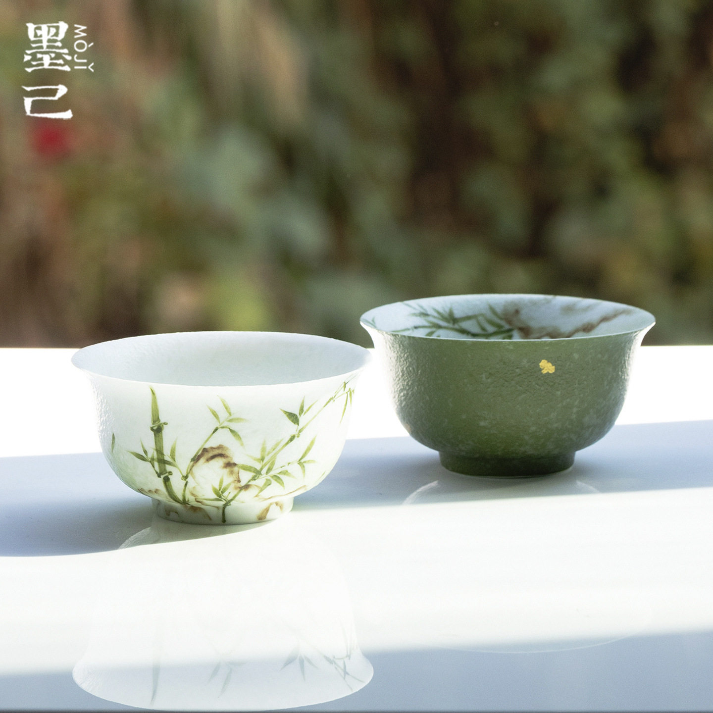 墨己小青柑手绘竹子陶瓷茶杯功夫茶具家用主人杯个人单杯品茗杯