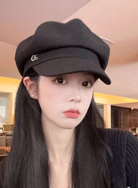 秋冬防晒时尚报童帽贝雷帽女复古八角帽网红可爱韩版新款英伦时尚