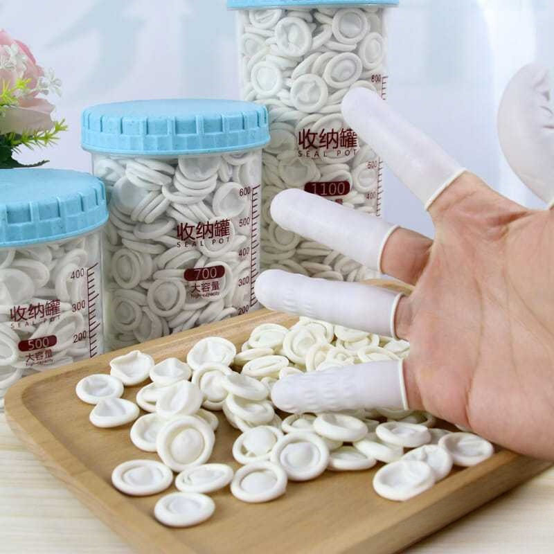 一次性手指套橡胶院纹绣色料绣眉指套乳胶加厚防滑防护西木恒