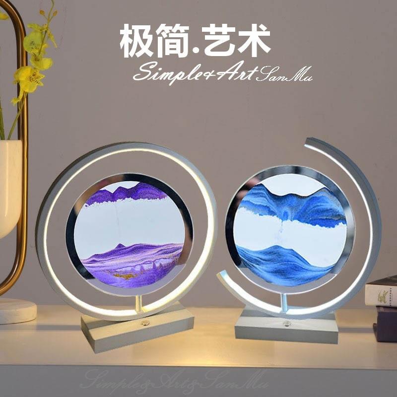 diy手工材料流沙台灯创意流沙氛围灯 动态流沙画小台灯智能小夜灯