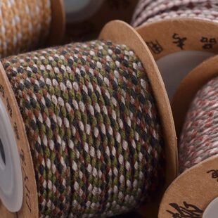 杂色混纺棉线无弹力2.0mm编织线2mm绳子花线手搓棉编织手链项挂绳