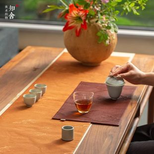 红云纱海水纹茶席复古干泡席茶垫素雅文艺喝茶商务会客小桌垫知舍