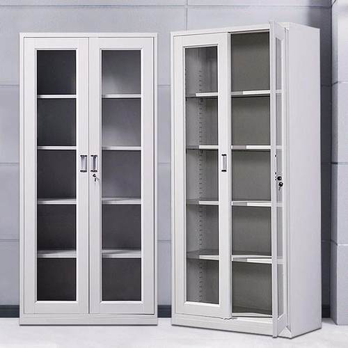 玻璃通体对开门铁皮柜资料柜档案柜办公室钢制文件柜样品柜仪器柜