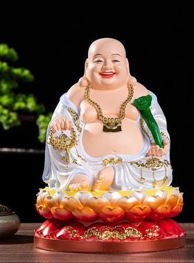 弥勒佛树脂佛像家用弥勒佛大肚笑佛居家客厅摆件12寸16寸19寸26寸